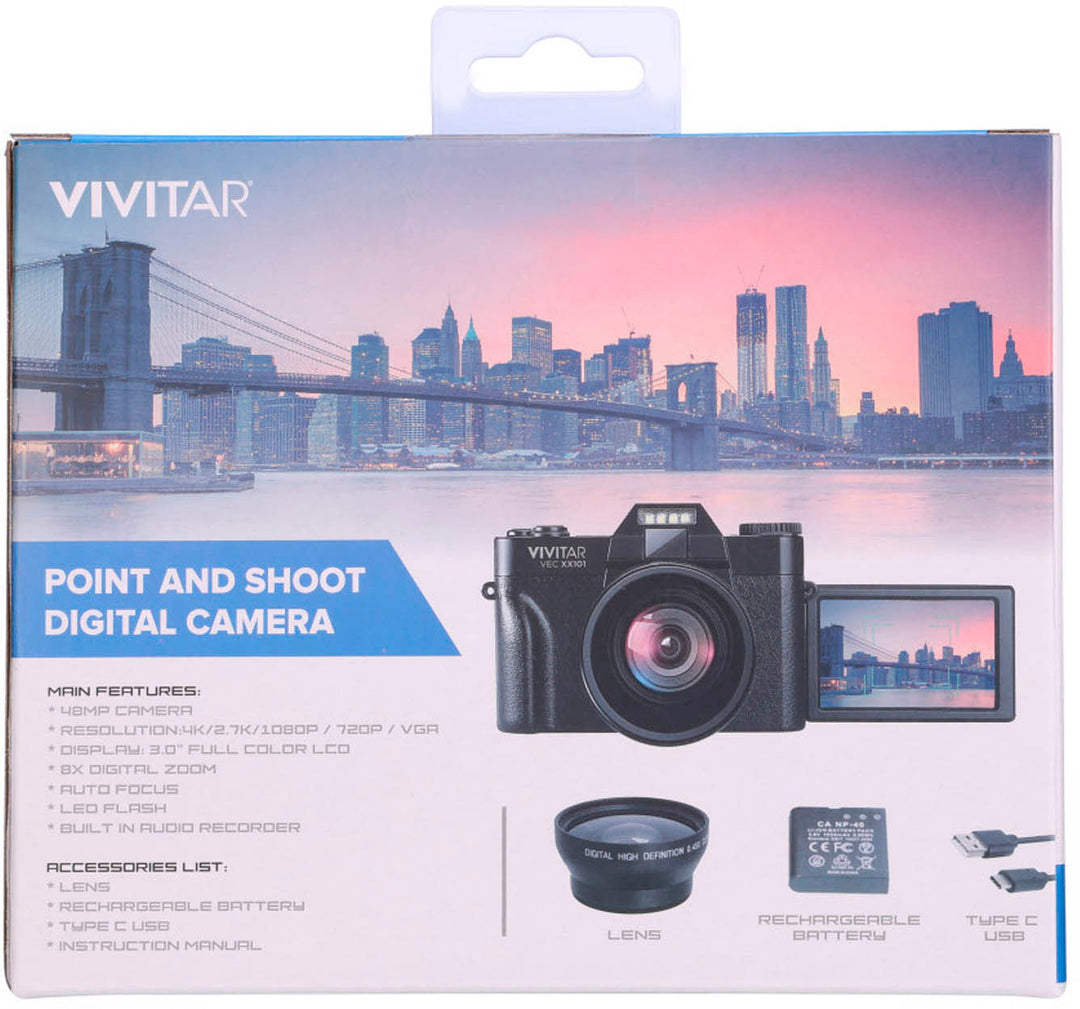 Vivitar 4K Point and Shoot Digital Camera - Black_4