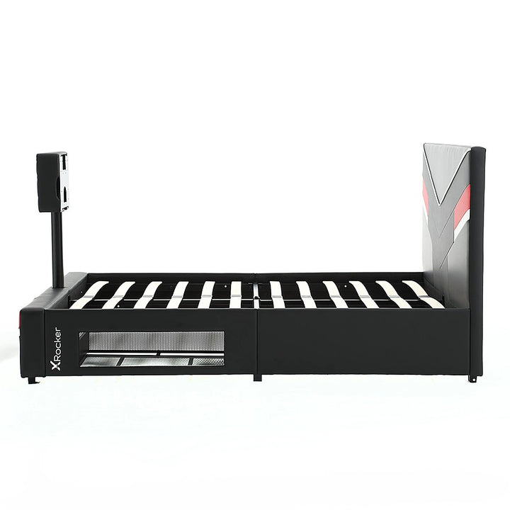 X Rocker - Orion eSports Gaming Bed Frame with TV Mount, Full - Black/Red_2