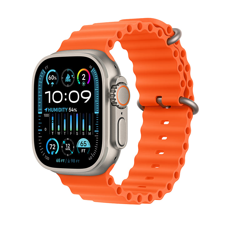 Apple Watch Ultra 2 GPS + Cellular 49mm Titanium Case with Orange Ocean Band - Titanium_0