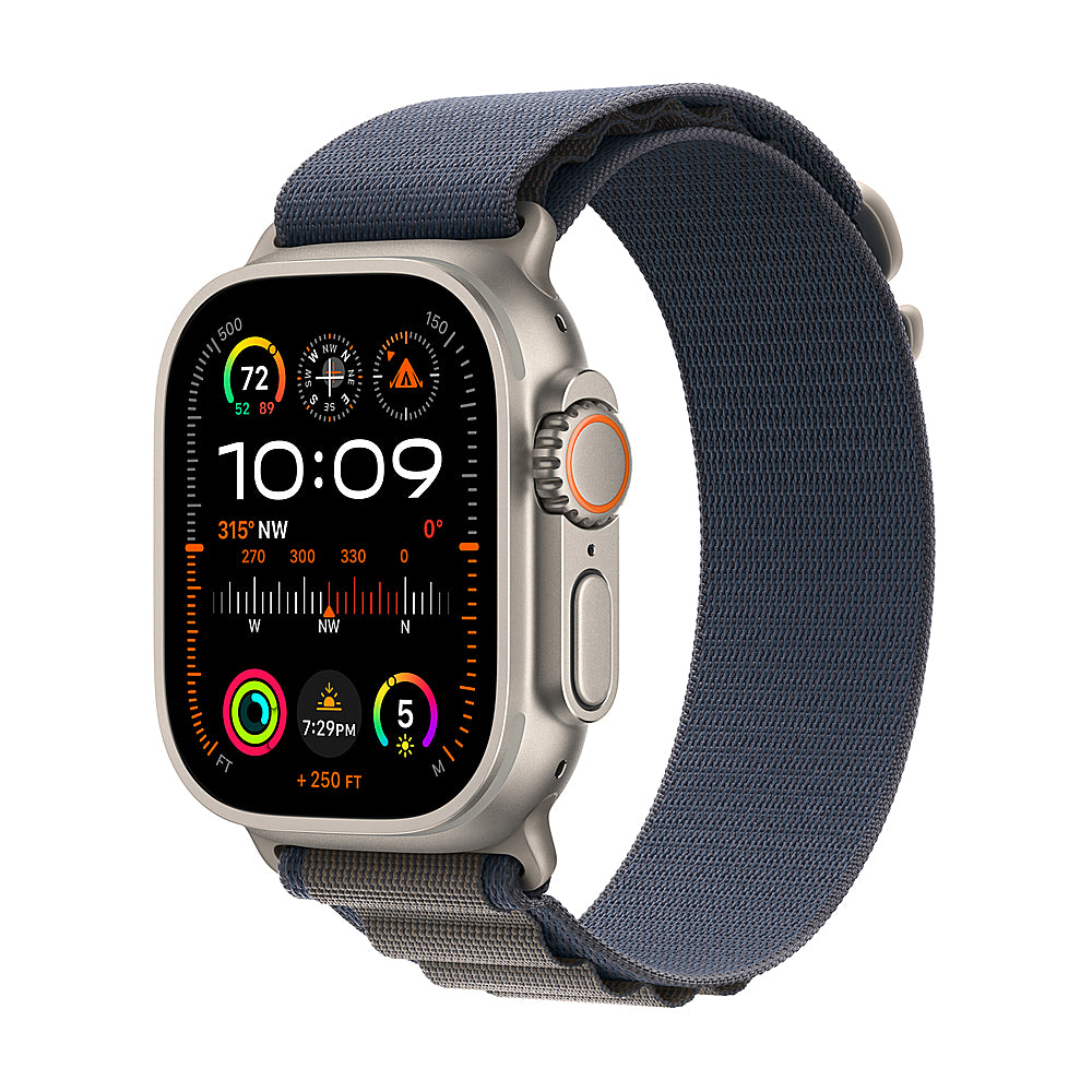 Apple Watch Ultra 2 GPS + Cellular 49mm Titanium Case with Blue Alpine Loop  (Medium) - Titanium_0