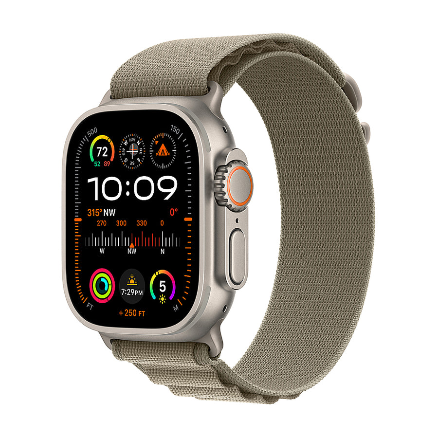 Apple Watch Ultra 2 GPS + Cellular 49mm Titanium Case with Olive Alpine Loop  (Medium) - Titanium_0