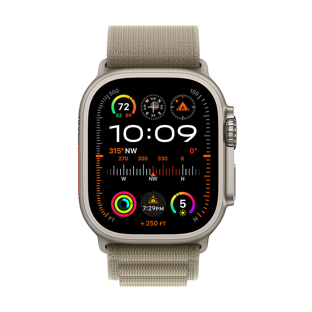 Apple Watch Ultra 2 GPS + Cellular 49mm Titanium Case with Olive Alpine Loop  (Large) - Titanium_6
