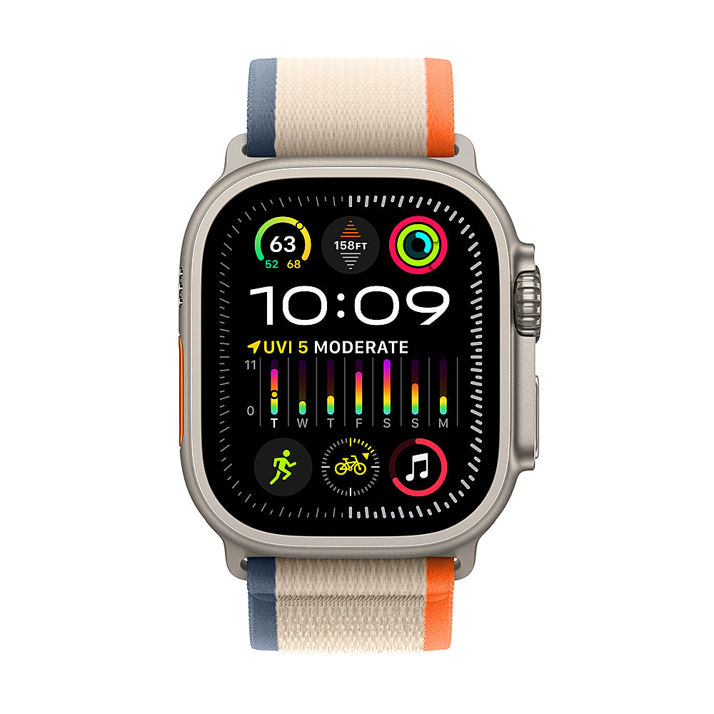Apple Watch Ultra 2 GPS + Cellular 49mm Titanium Case with Orange/Beige Trail Loop  (Small/Medium) - Titanium_6
