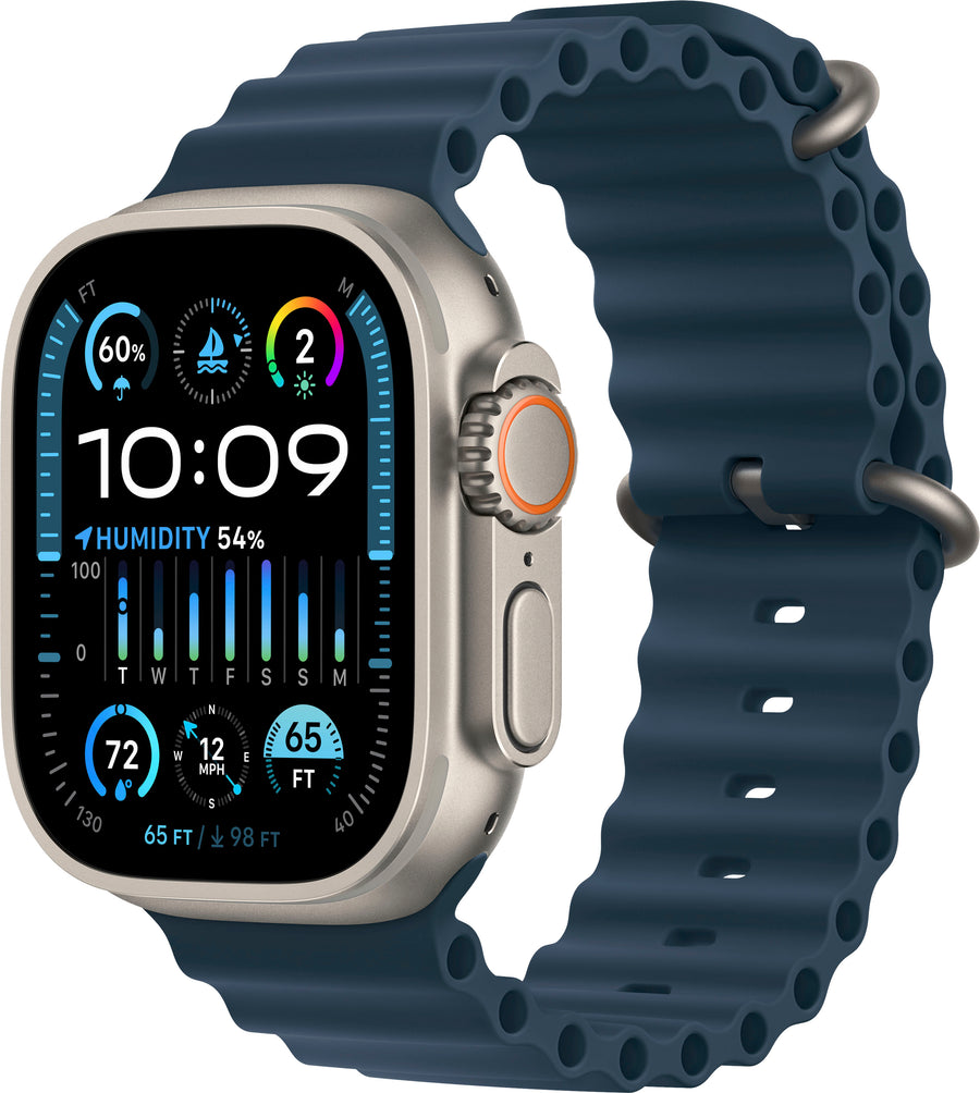 Apple Watch Ultra 2 GPS + Cellular 49mm Titanium Case with Blue Ocean Band - Titanium (AT&T)_0