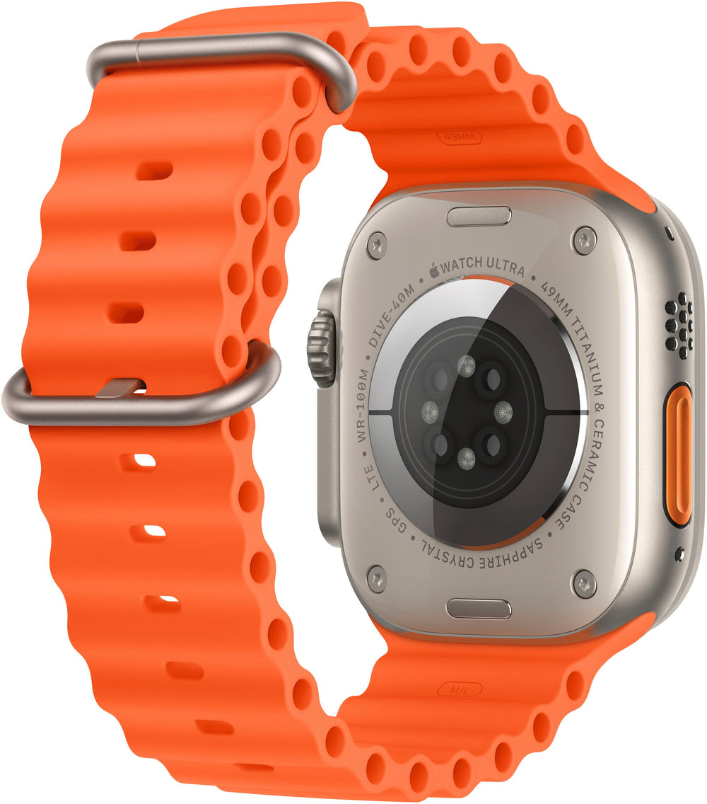 Apple Watch Ultra 2 GPS + Cellular 49mm Titanium Case with Orange Ocean Band - Titanium (AT&T)_1