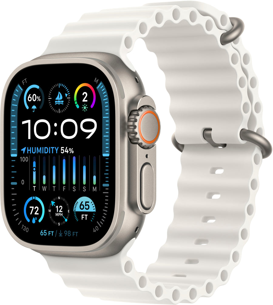 Apple Watch Ultra 2 GPS + Cellular 49mm Titanium Case with White Ocean Band - Titanium (AT&T)_0