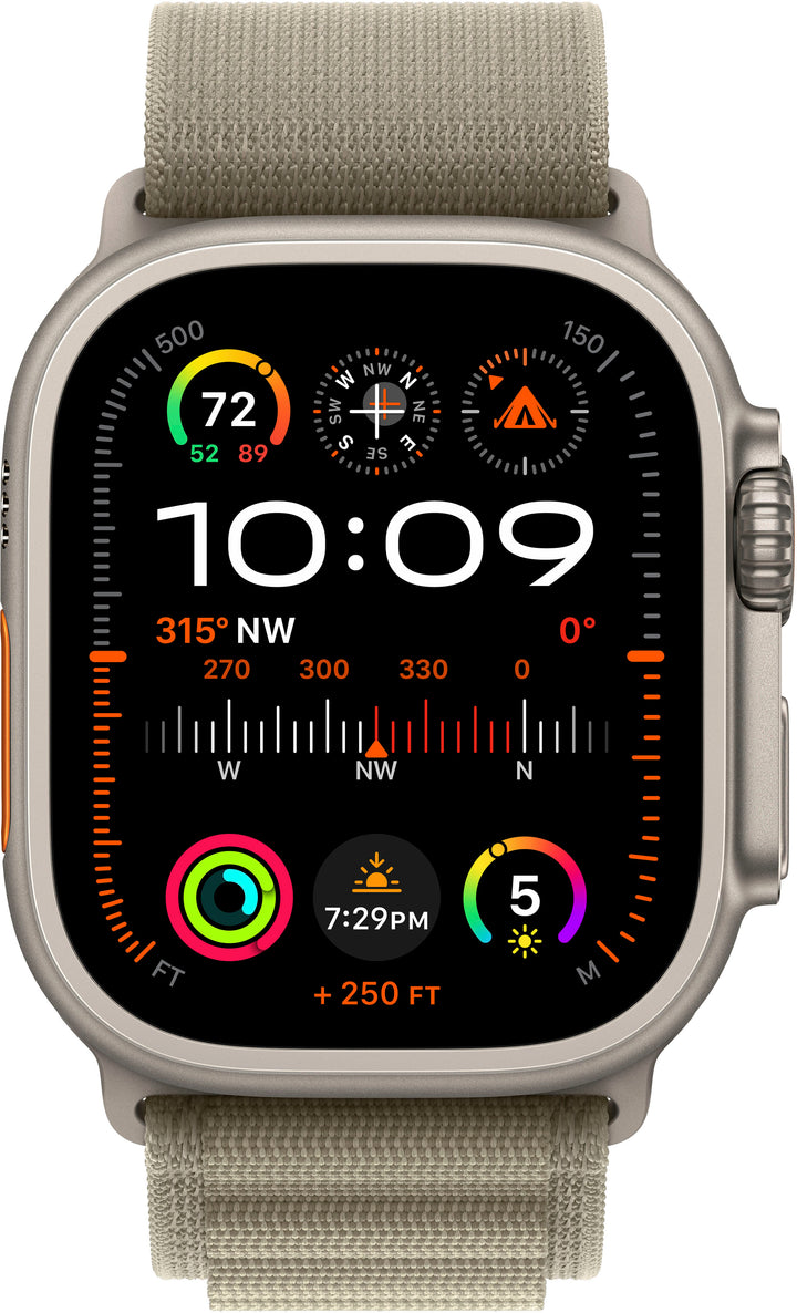 Apple Watch Ultra 2 GPS + Cellular 49mm Titanium Case with Olive Alpine Loop  (Medium) - Titanium (AT&T)_6