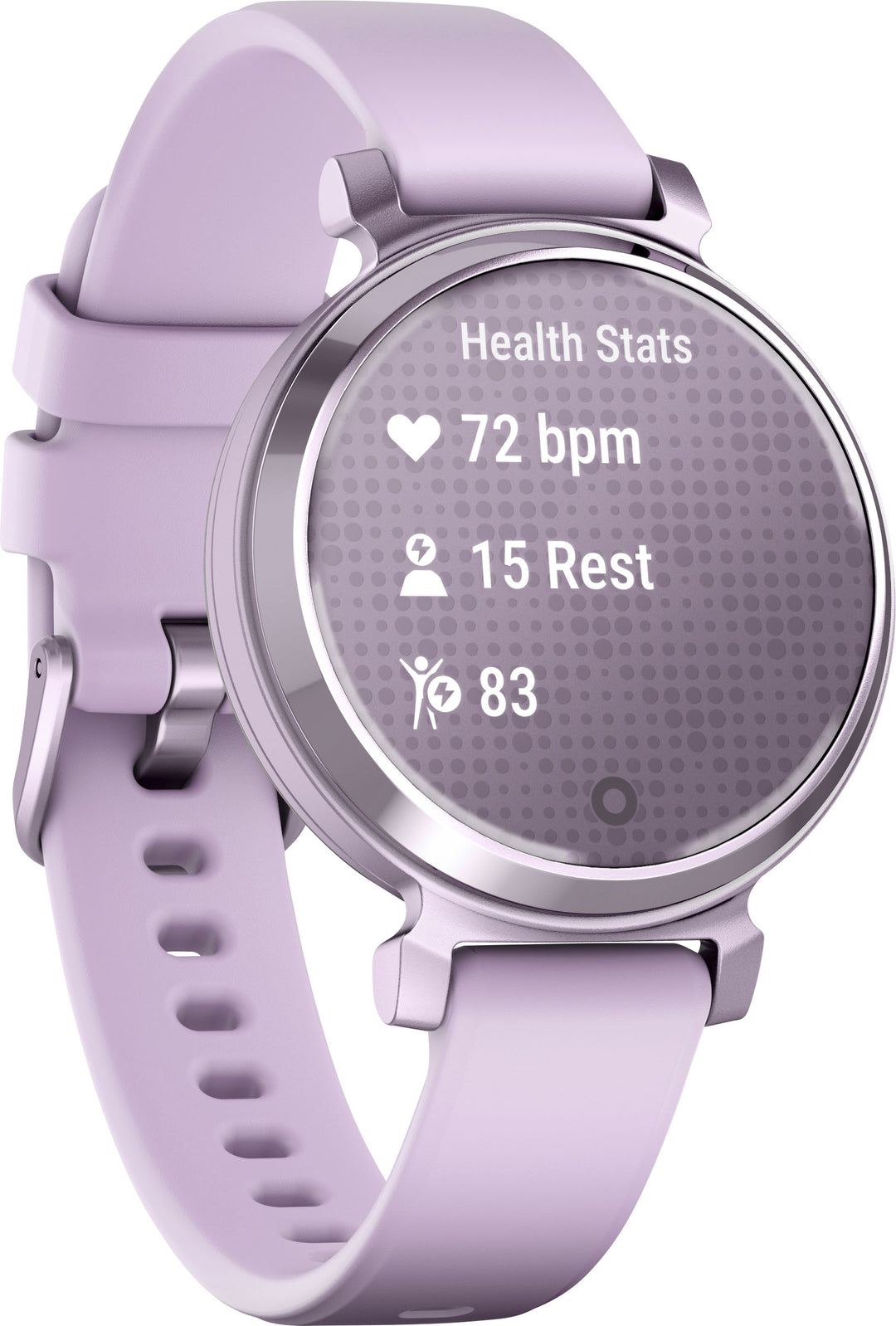 Garmin - Lily 2 Smartwatch 34 mm Anodized Aluminum - Metallic Lilac with Lilac Silicone Band_2
