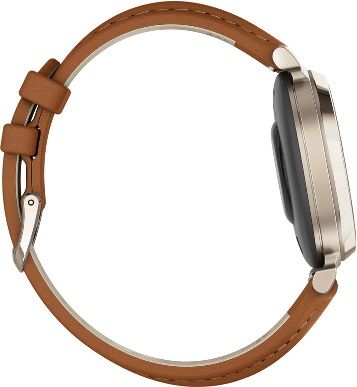 Garmin - Lily 2 Classic Smartwatch 34 mm Anodized Aluminum - Cream Gold with Tan Leather Band_5