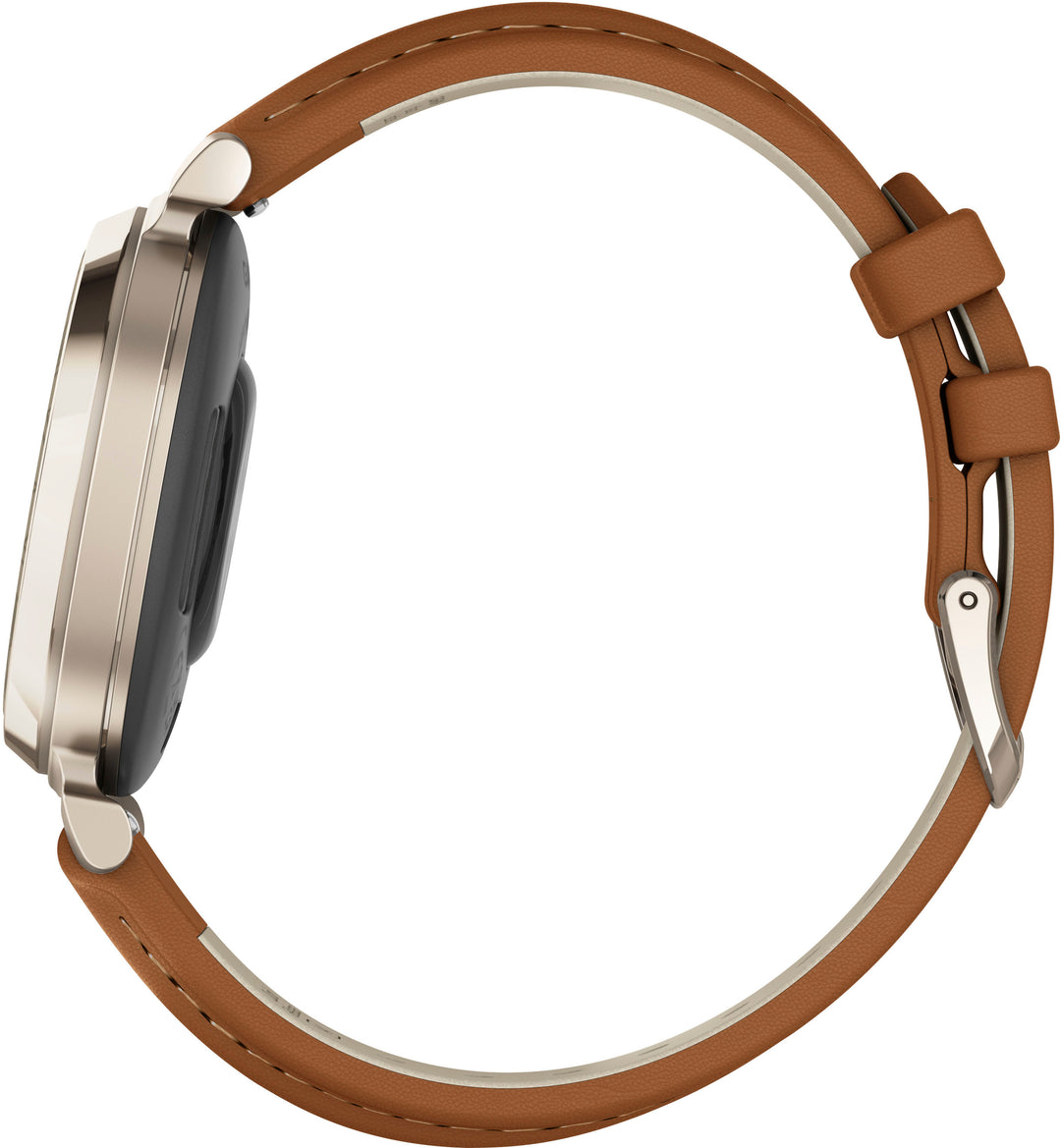 Garmin - Lily 2 Classic Smartwatch 34 mm Anodized Aluminum - Cream Gold with Tan Leather Band_4