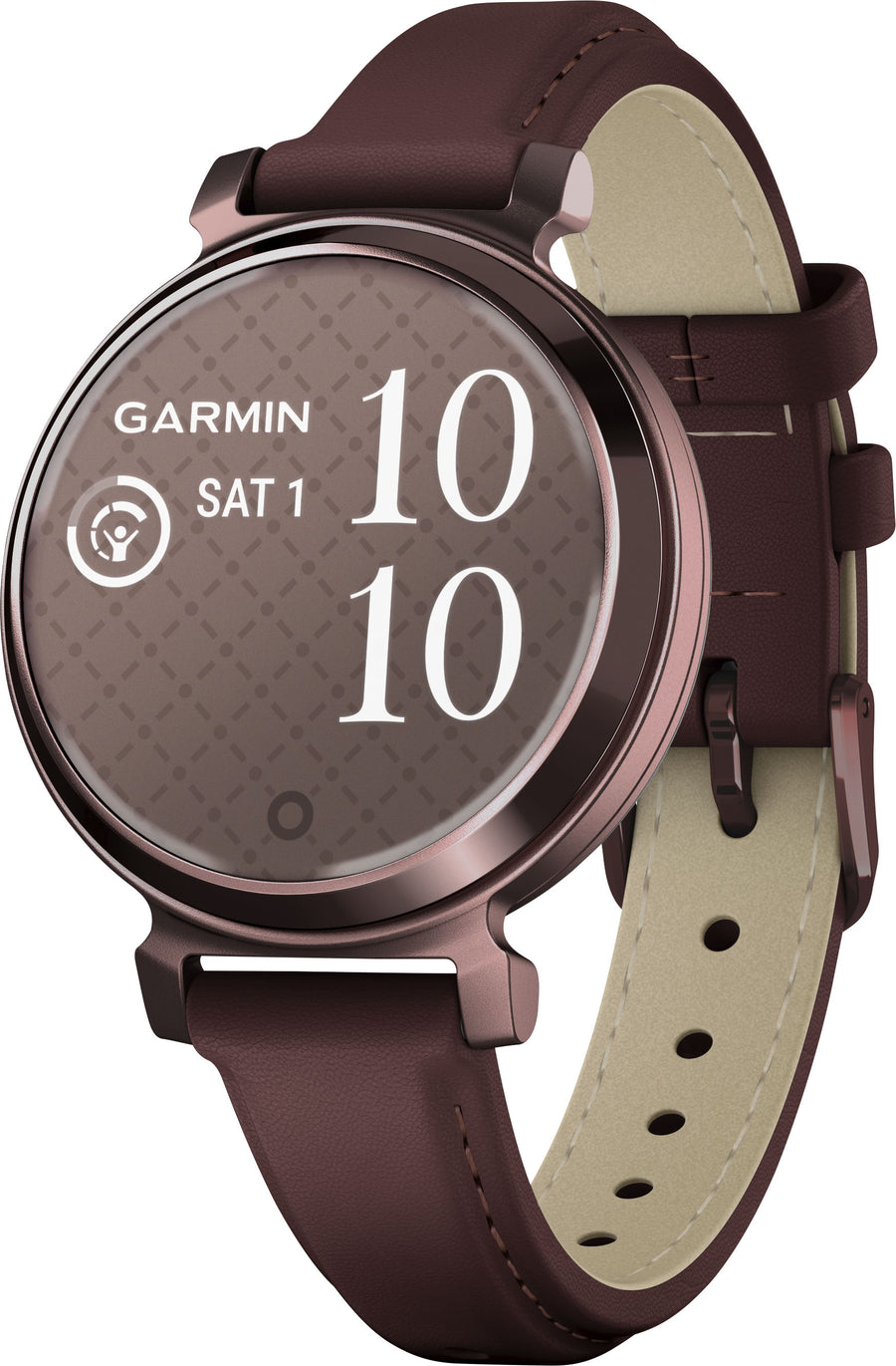 Garmin - Lily 2 Classic Smartwatch 34 mm Anodized Aluminum - Dark Bronze with Mulberry Leather Band_0