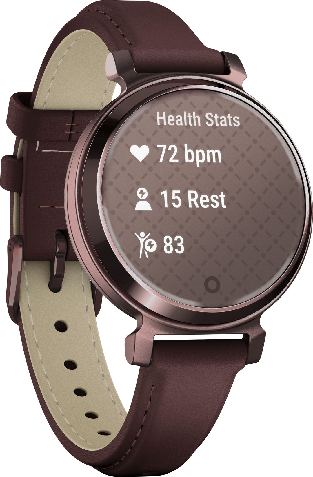 Garmin - Lily 2 Classic Smartwatch 34 mm Anodized Aluminum - Dark Bronze with Mulberry Leather Band_2