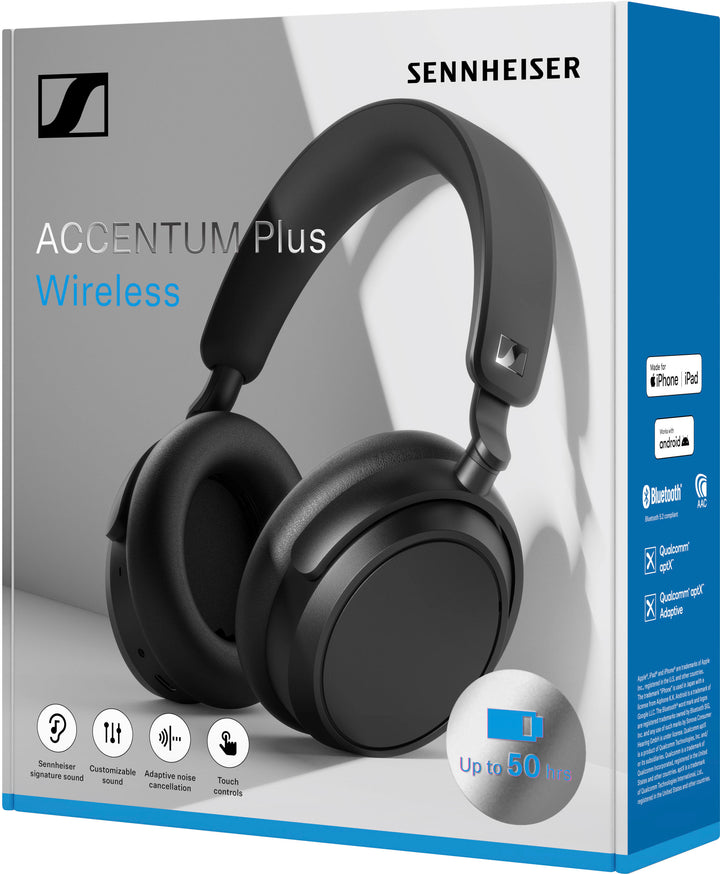 Sennheiser ACCENTUM Plus Wireless Bluetooth Headphones, Adaptive Hybrid ANC, Smart Adaptive Features. - Black_3