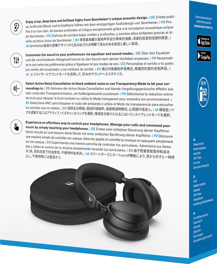 Sennheiser ACCENTUM Plus Wireless Bluetooth Headphones, Adaptive Hybrid ANC, Smart Adaptive Features. - Black_4