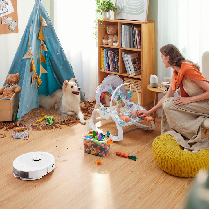 Roborock - Q8 Max Wi-Fi Connected Robot Vacuum and Mop, DuoRoller Brush, 5500 Pa Strong Suction, Pet Hair Pick-up - White_5