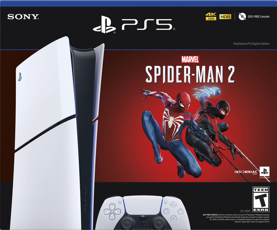 Sony Interactive Entertainment - PlayStation 5 Slim Console Digital Edition – Marvel's Spider-Man 2 Bundle (Full Game Download Included) - White_0