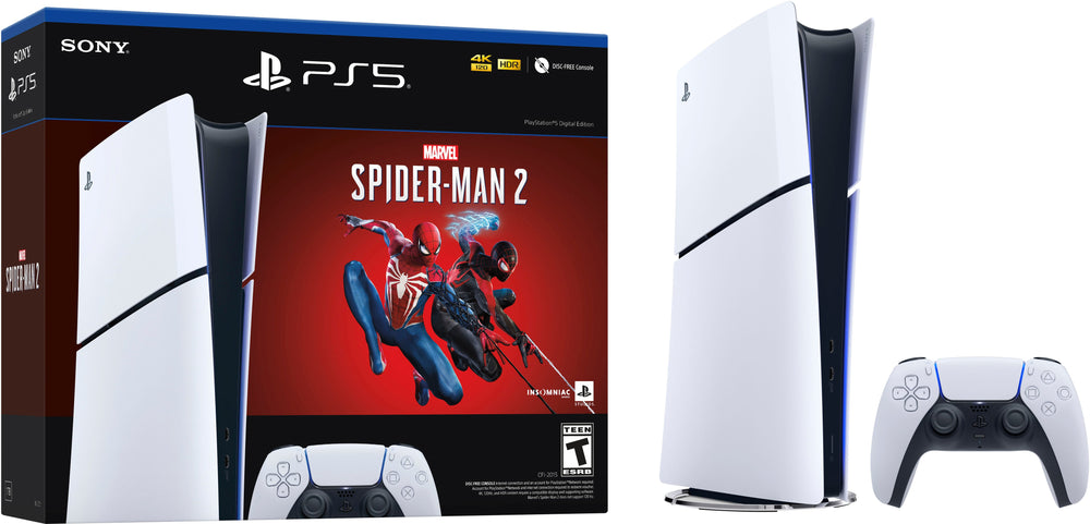 Sony Interactive Entertainment - PlayStation 5 Slim Console Digital Edition – Marvel's Spider-Man 2 Bundle (Full Game Download Included) - White_1