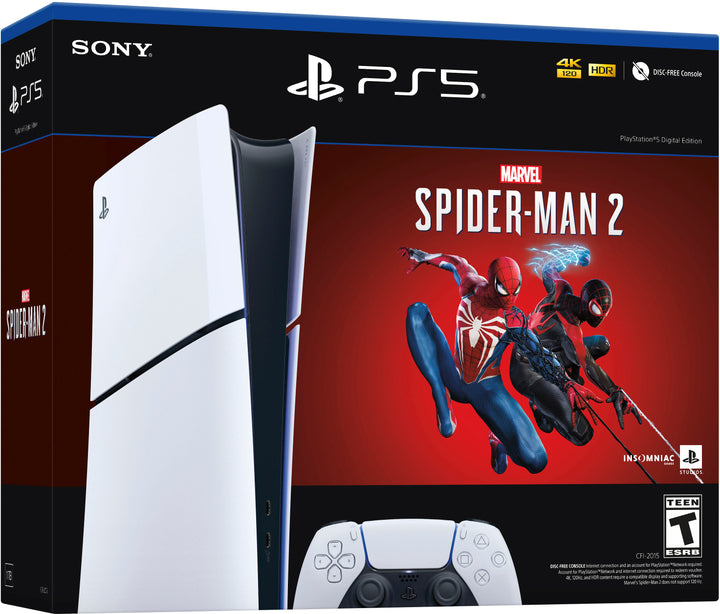 Sony Interactive Entertainment - PlayStation 5 Slim Console Digital Edition – Marvel's Spider-Man 2 Bundle (Full Game Download Included) - White_2