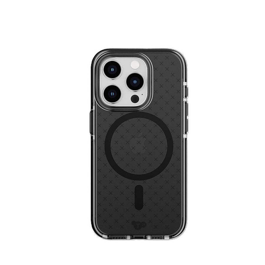 Tech21 - EvoCheck Case with MagSafe for Apple iPhone 15 Pro - Smokey/Black_0