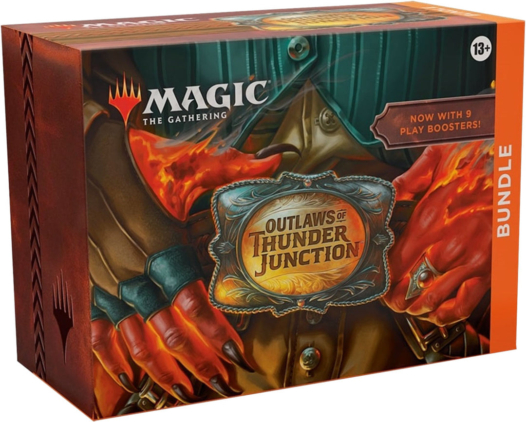 Wizards of The Coast - Magic: The Gathering Outlaws of Thunder Junction Bundle - 9 Play Boosters, 30 Land cards + Exclusive Accessories_0