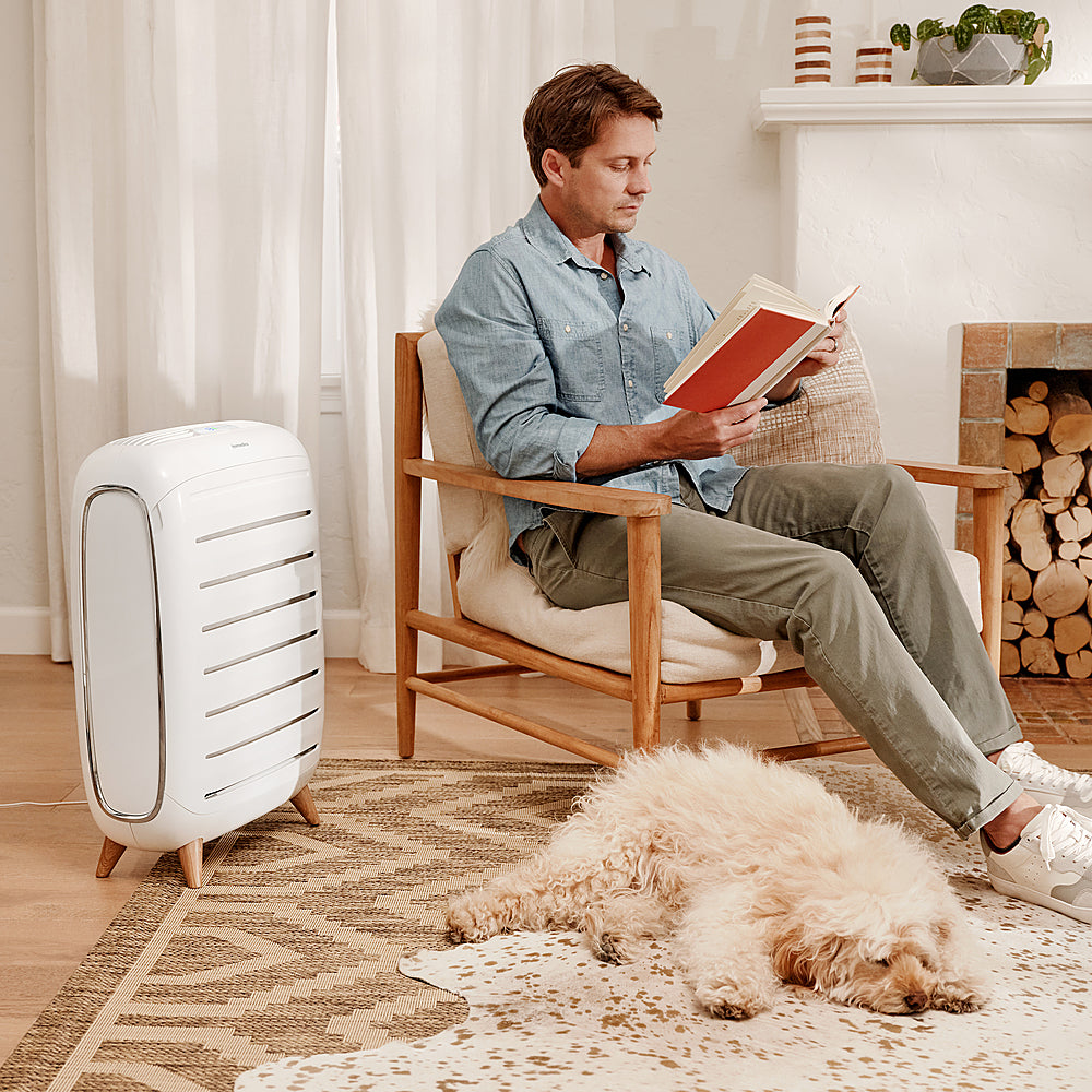 Homedics - Smart True-Hepa Extra Large Room Air Purifier with Air Quality Sensor and UV-C Technology - White_5