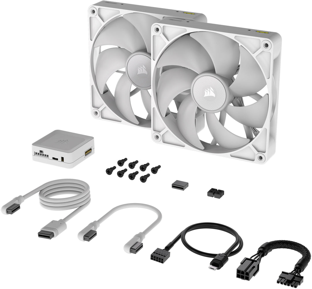 CORSAIR - iCUE LINK RX140 RGB 140mm PWM Computer Case Fan Starter Kit (2-pack) - White_3