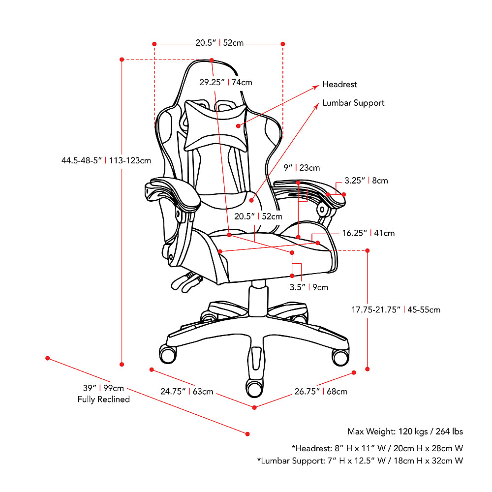 CorLiving LGY-702-G Ravagers Gaming Chair in White - Black_7