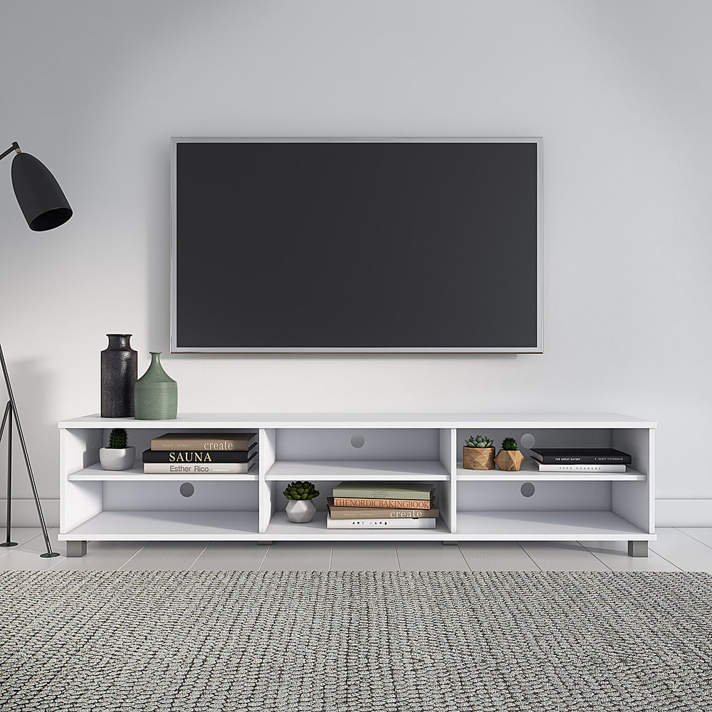 CorLiving - Hollywood White TV Stand for TVs up to 85" - White_11