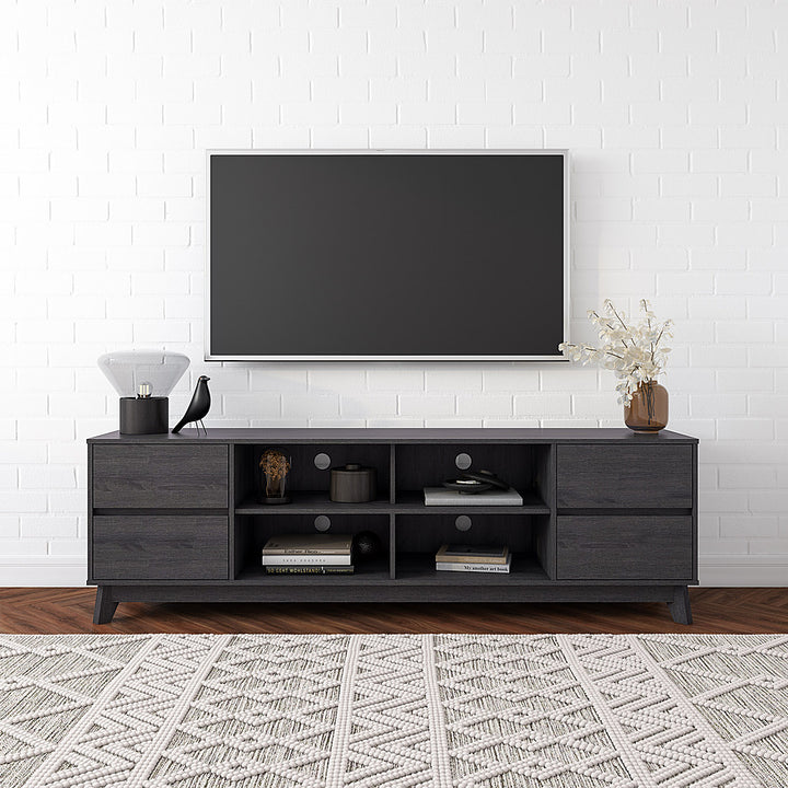 CorLiving - Hollywood Dark Gray Wood Grain TV Stand with Drawers for TVs up to 85" - Dark Gray_12