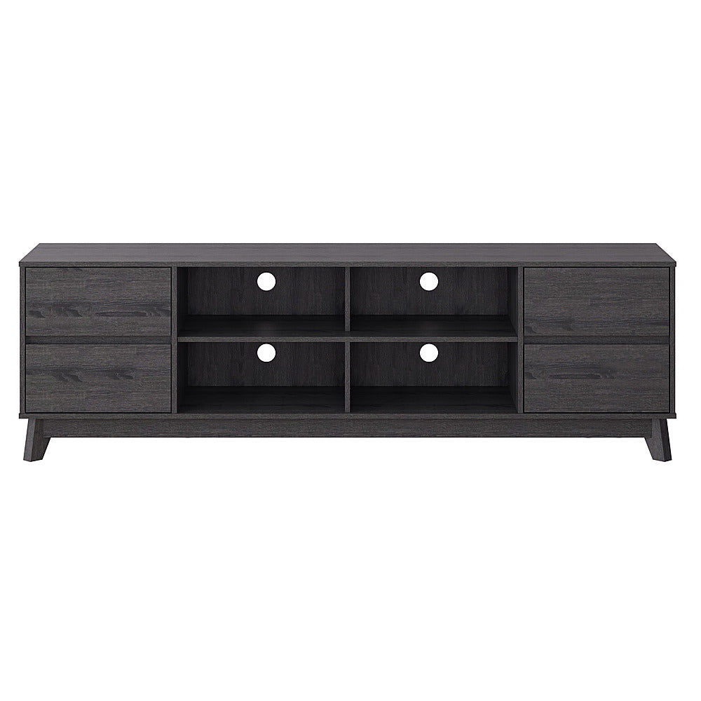 CorLiving - Hollywood Dark Gray Wood Grain TV Stand with Drawers for TVs up to 85" - Dark Gray_0