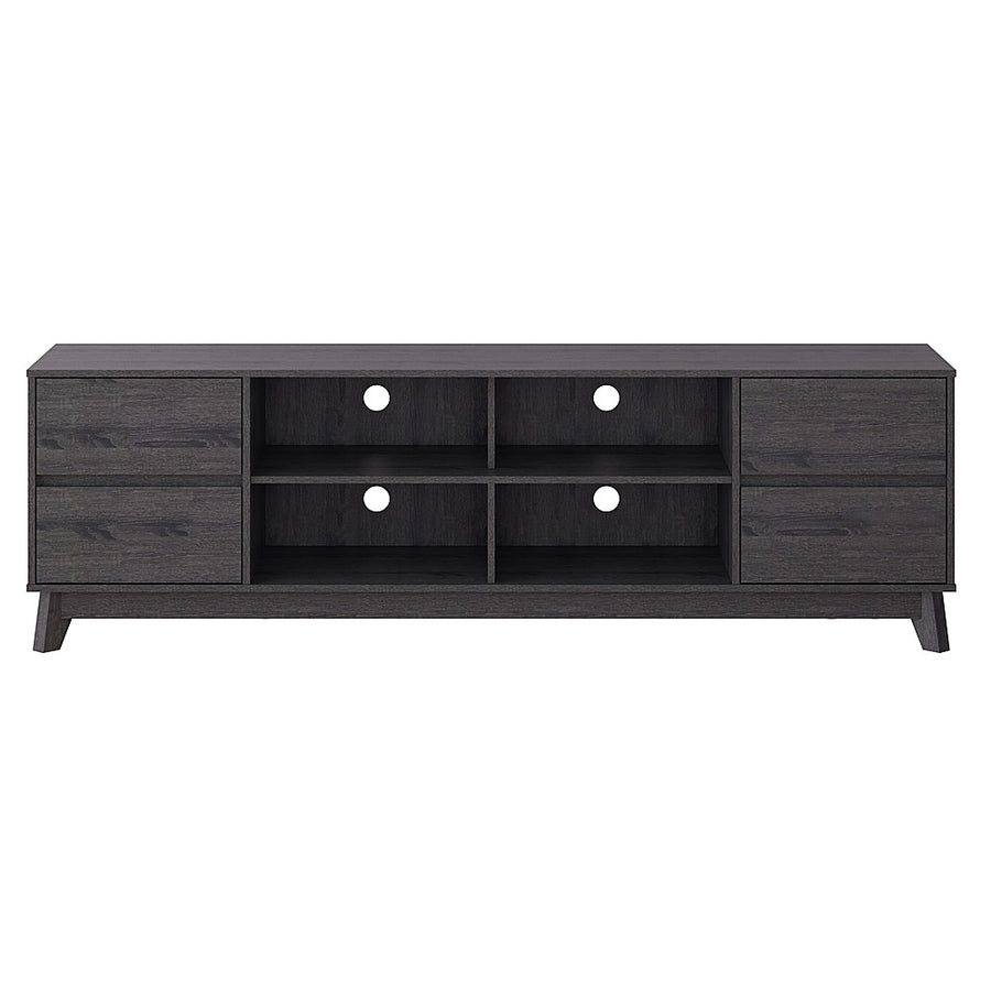 CorLiving - Hollywood Dark Gray Wood Grain TV Stand with Drawers for TVs up to 85" - Dark Gray_0