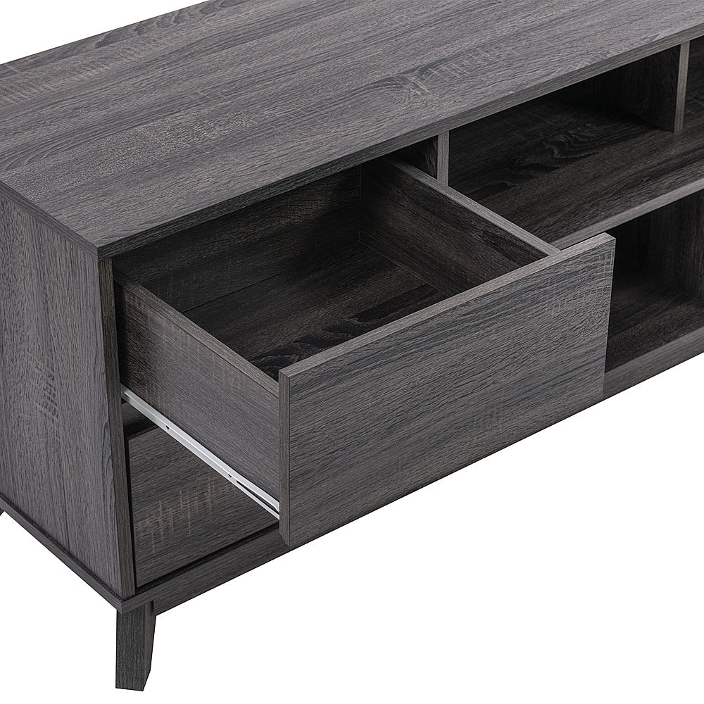 CorLiving - Hollywood Dark Gray Wood Grain TV Stand with Drawers for TVs up to 85" - Dark Gray_6