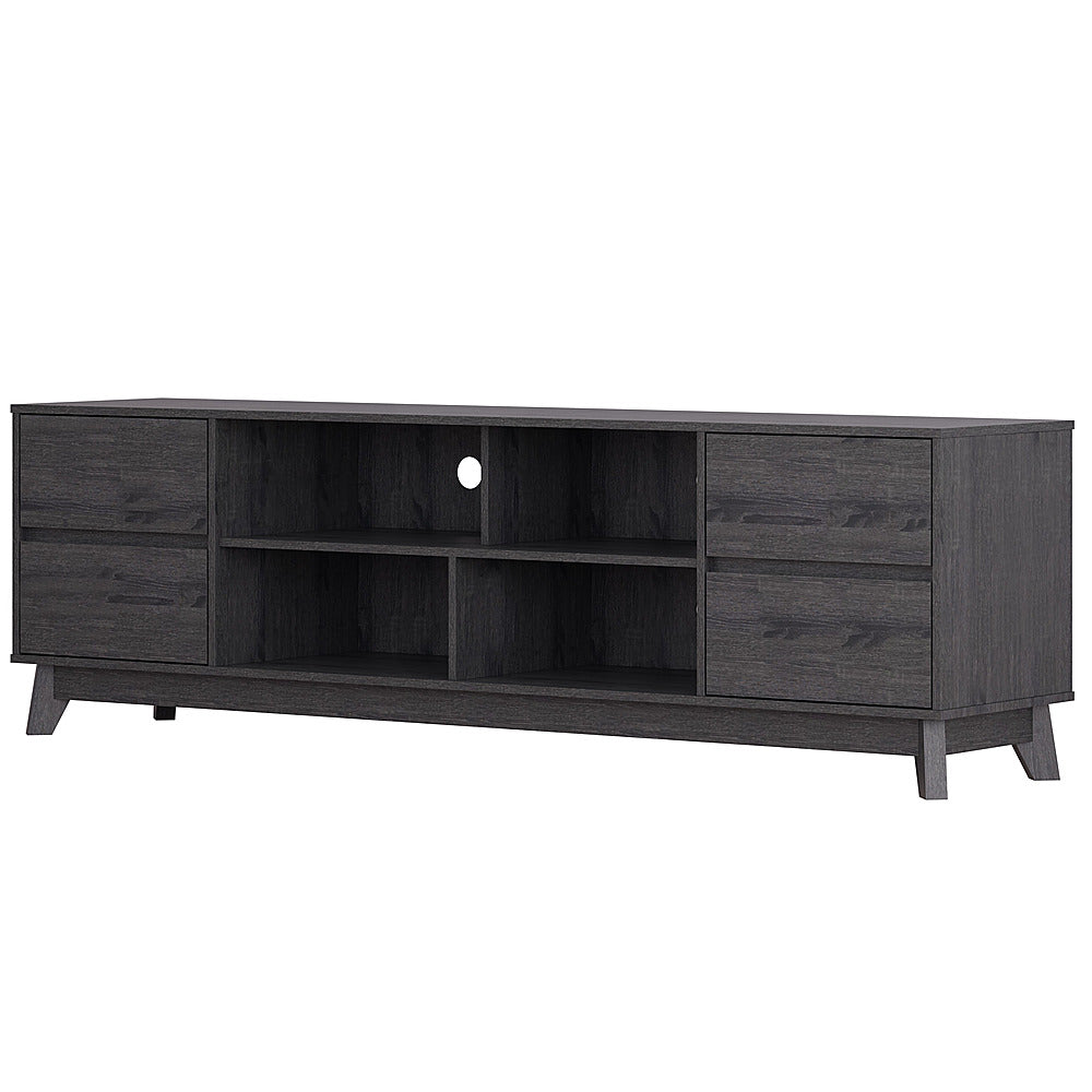 CorLiving - Hollywood Dark Gray Wood Grain TV Stand with Drawers for TVs up to 85" - Dark Gray_1