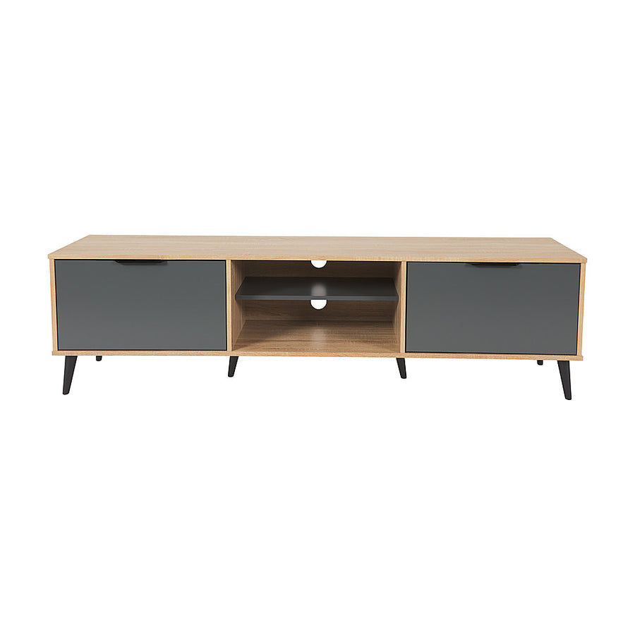 CorLiving - TV Bench - Open & Closed Storage, TVs up to 85" - Light Wood_0