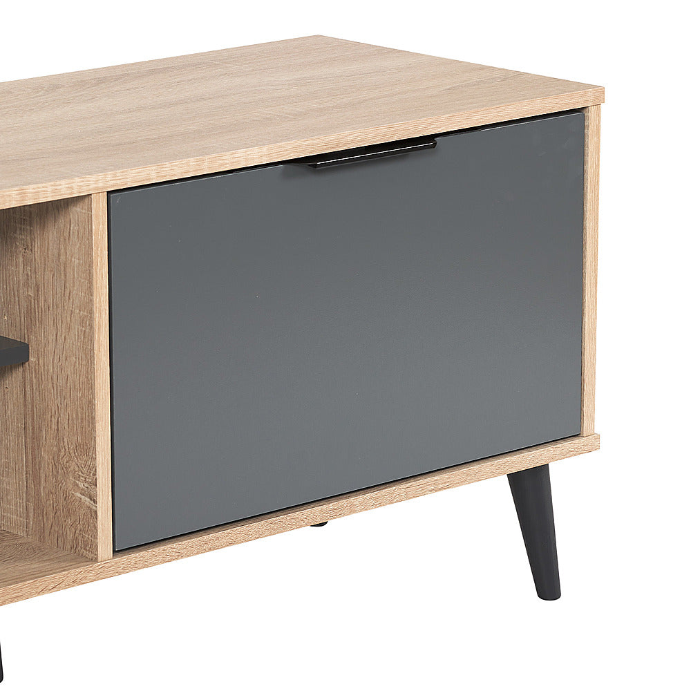 CorLiving - TV Bench - Open & Closed Storage, TVs up to 85" - Light Wood_4