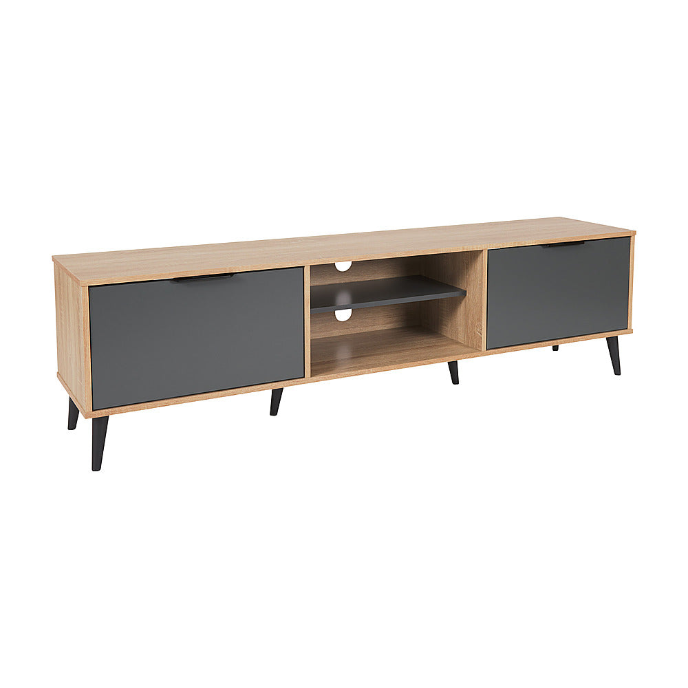 CorLiving - TV Bench - Open & Closed Storage, TVs up to 85" - Light Wood_12