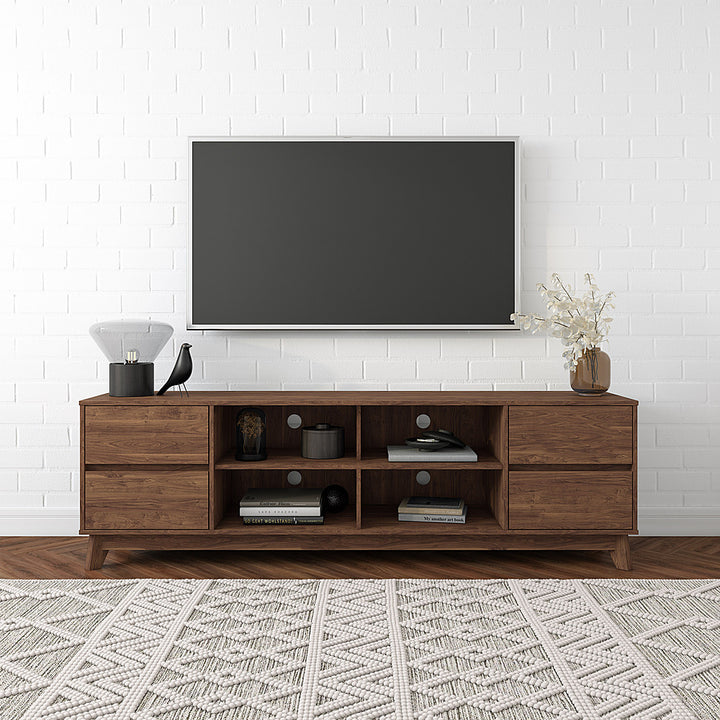 CorLiving - Hollywood Brown Wood Grain TV Stand with Drawers for TVs up to 85" - Brown_12
