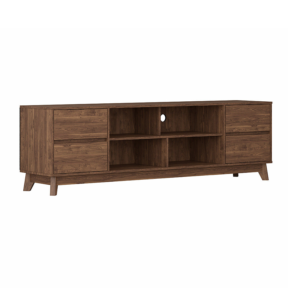 CorLiving - Hollywood Brown Wood Grain TV Stand with Drawers for TVs up to 85" - Brown_1