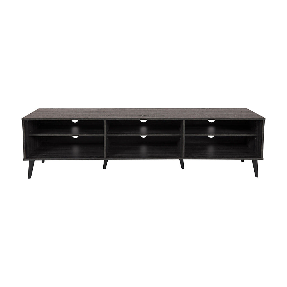 CorLiving - TV Bench with Open Shelves, TVs up to 85" - Dark Gray_0