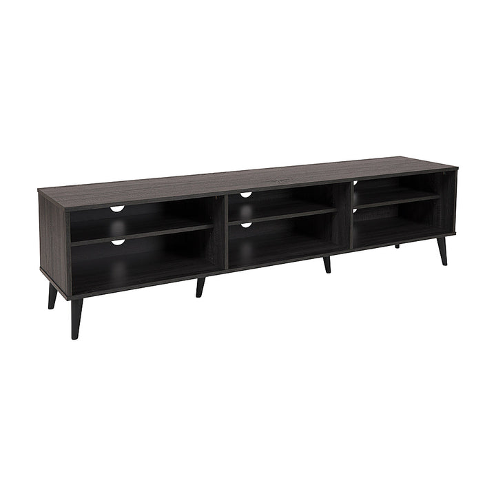 CorLiving - TV Bench with Open Shelves, TVs up to 85" - Dark Gray_9