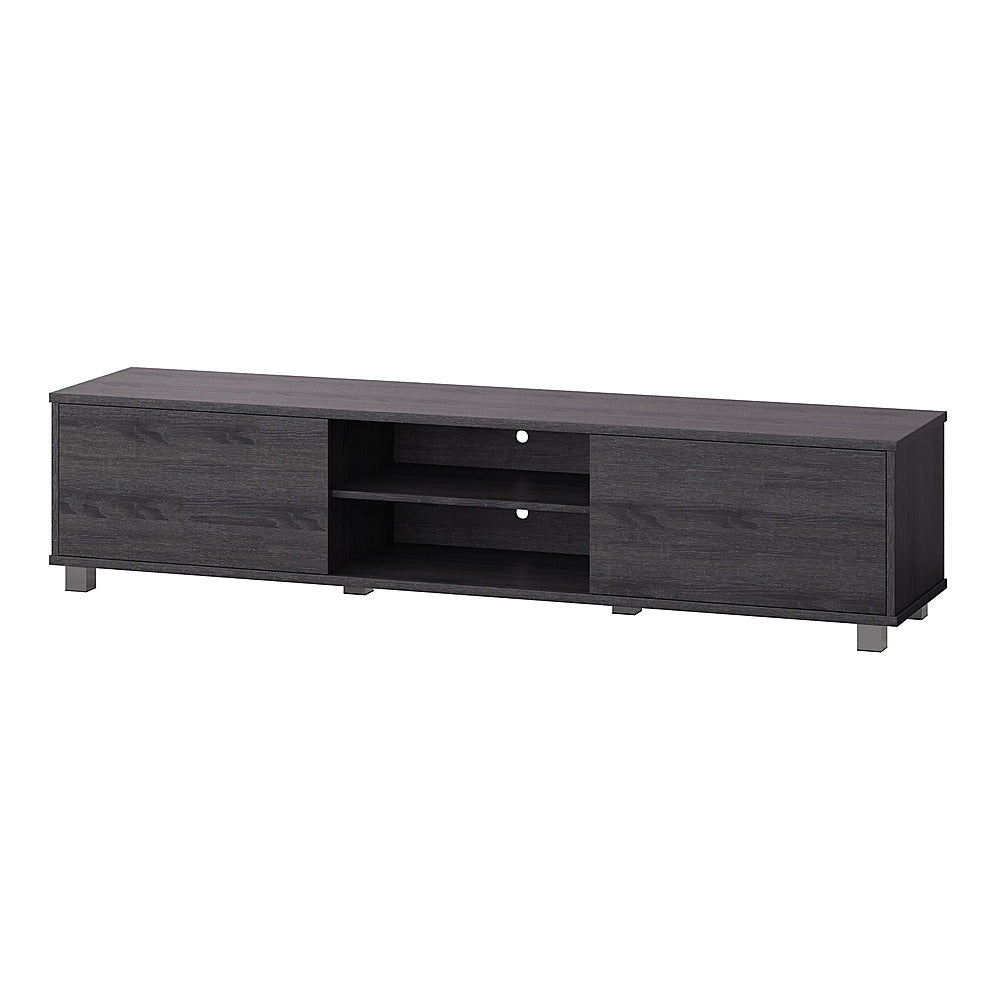 CorLiving - Hollywood Dark Gray Wood Grain TV Stand with Doors for TVs up to 85" - Dark Gray_3