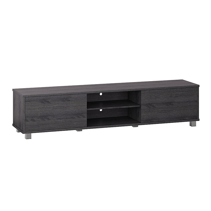 CorLiving - Hollywood Dark Gray Wood Grain TV Stand with Doors for TVs up to 85" - Dark Gray_1