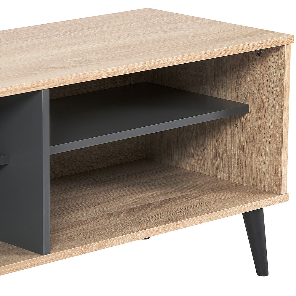 CorLiving - TV Bench with Open Shelves, TVs up to 85" - Light Wood_3