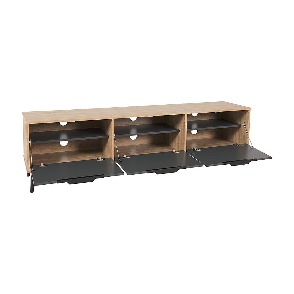 CorLiving - TV Bench with Cabinet Storage, TVs up to 85" - Light Wood_1