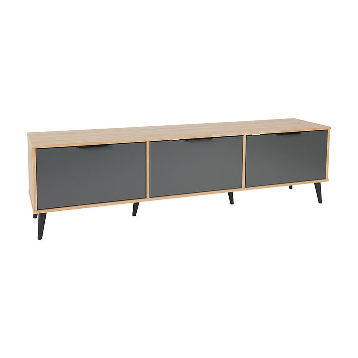 CorLiving - TV Bench with Cabinet Storage, TVs up to 85" - Light Wood_12