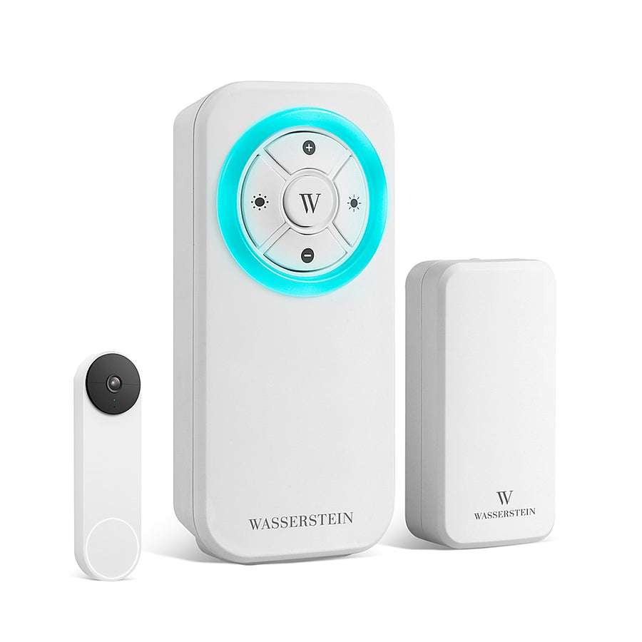 Wasserstein - Made for Google Nest Wired Doorbell Chime and Transmitter - White_0