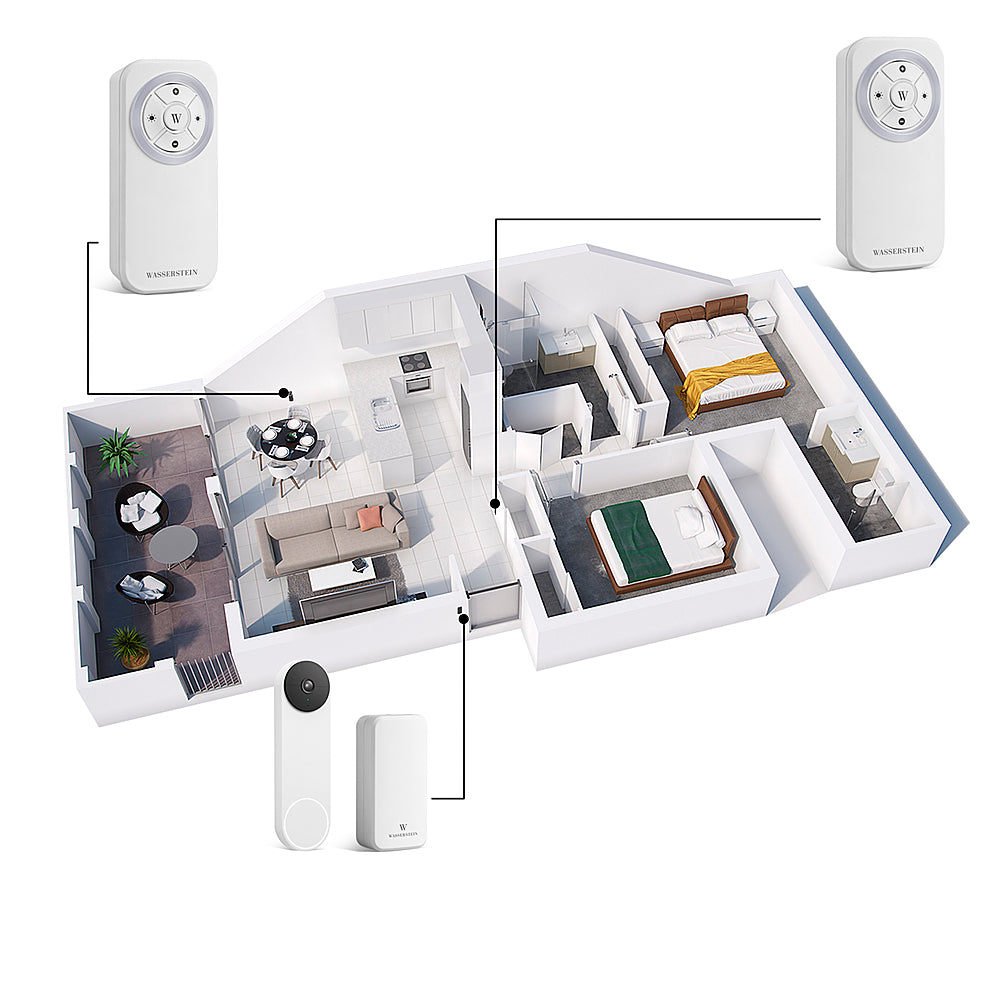 Wasserstein - Made for Google Nest Wired Doorbell Chime and Transmitter - White_1