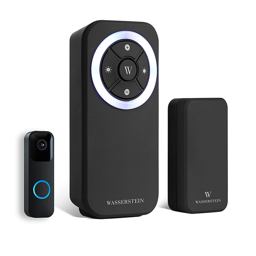 Wasserstein - Wireless Battery Operated Doorbell Chime Accessory for Blink Video Doorbell - Black_0