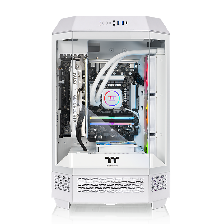 Thermaltake - LCGS Reactor i47TS Gaming Desktop - Intel Core i7-14700KF - 32GB RGB Memory - NVIDIA GeForce RTX 4070 Ti Super - 2TB SSD - Snow_3
