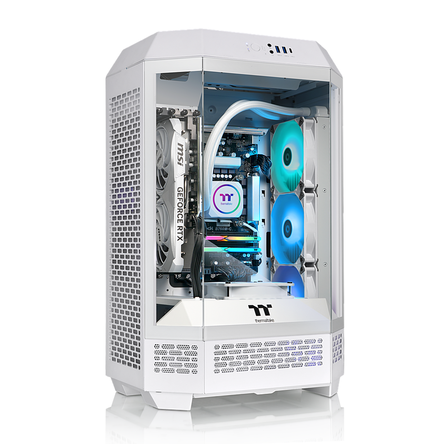 Thermaltake - LCGS Reactor i47TS Gaming Desktop - Intel Core i7-14700KF - 32GB RGB Memory - NVIDIA GeForce RTX 4070 Ti Super - 2TB SSD - Snow_0